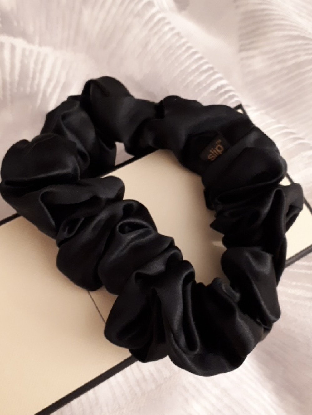 slip Black 100% Silk Scrunchie - NEW